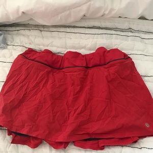 red Lululemon running/tennis skirt